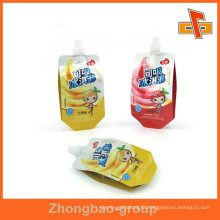 custom laminated leak proof food grade printed stand up packaging for yogurt with spout